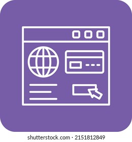 Icono vectorial de pago con tarjeta en línea. Se puede usar para imprimir, móviles y aplicaciones web.