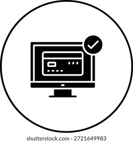 Icono de Vector de pago con tarjeta en línea. Se puede utilizar para aplicaciones de impresión, móviles y de Web.