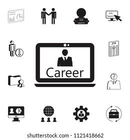 online career growth icon. Detailed set of HR Heat hunting icons. Premium quality graphic design sign. One of the collection icons for websites, web design, mobile app on white background