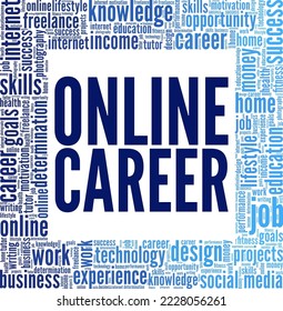 Online Career word cloud conceptual design isolated on white background.