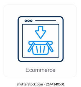 Online Cart And E Commerce Icon Concept