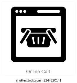 Online Cart and cart icon concept