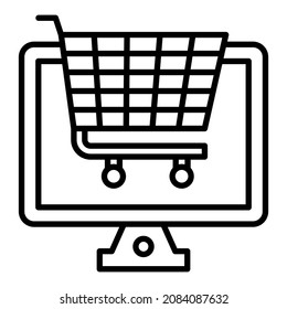 Imagen vectorial de icono de carro en línea. También se puede usar para aplicaciones web, aplicaciones móviles y medios impresos.