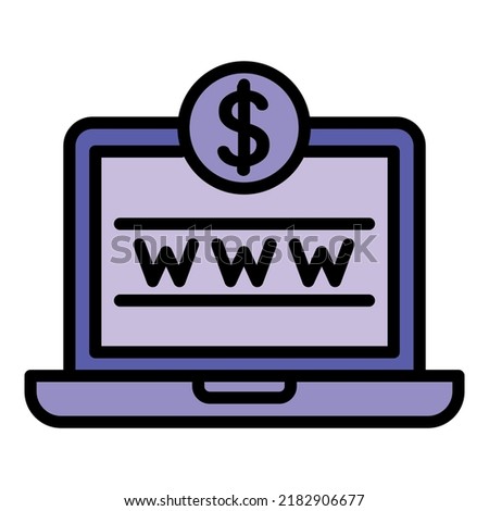 Online cash icon outline vector. Money payment. World app
