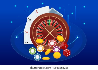 Online Casino Concept. Online Big Slots Casino Marketing Banner, Gaming Apps