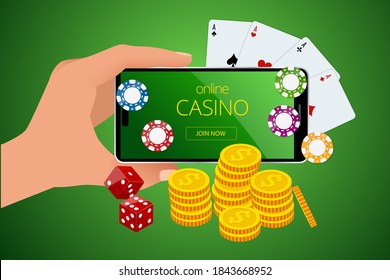 Online Casino Concept. Online Big Slots Casino Marketing Banner, Gaming Apps