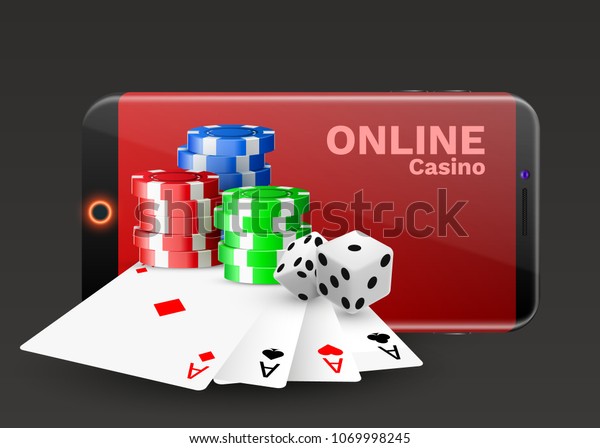 Download Online Casino Concept Playing Cards Dice Stock Vector Royalty Free 1069998245