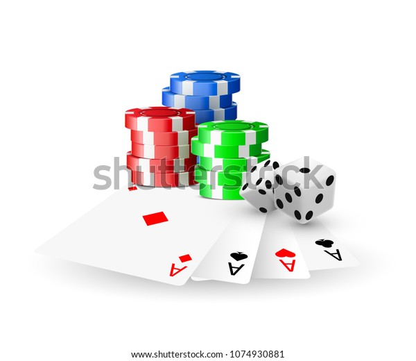 Download Online Casino Concept Playing Cards Dice Stock Vector Royalty Free 1074930881