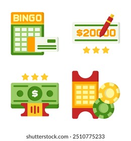 Casino Online e Jogos Online Cor Ícone e Elemento Gráfico Recurso