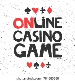 Online casino game advertising typography lettering banner for casino and poker tournament. Good foe cards, t-shirt, poster, web banner, e-mail letters design