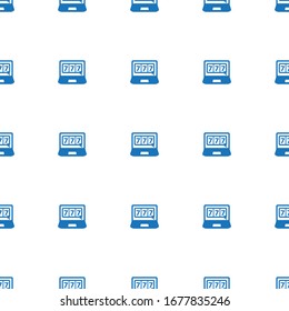 online casino icon pattern seamless isolated on white background. Editable filled online casino icon. online casino icon pattern for web and mobile.