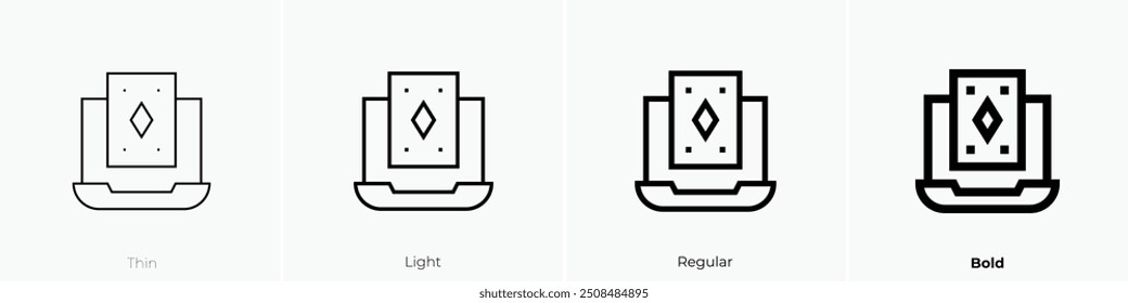 online casino icon. Thin, Light Regular And Bold style design isolated on white background