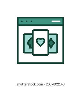 Online casino line icon. Isolated vector element.