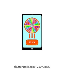 Online Casino, Tap to play. Vector illustration.