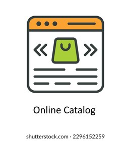 Online Catalog  Vector   Fill outline Icons. Simple stock illustration stock