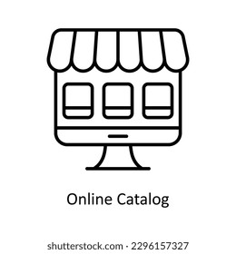 Online Catalog  Vector    outline Icons. Simple stock illustration stock
