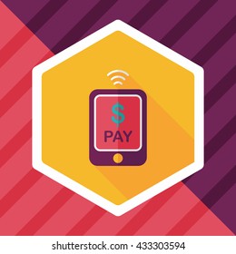 online cell phone shopping flat icon with long shadow,eps10