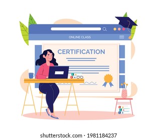 Online Certificate, E Learning, online Webinar, Online education, Class, Seminar, Video Call, Teacher, Student, Live, Online, Explain, Course, Communication, graduate, internet, Computer, Exam, Vector