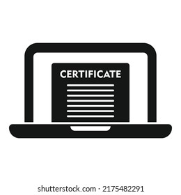 Online certificate icon simple vector. Degree education. School study