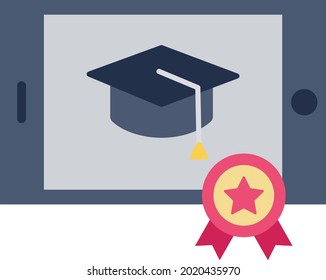 Online Certificate Isolated Vector icon which can easily modify or edit

