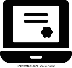 online certificate vector glyph flat icon