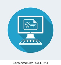 Online certification - Vector icon for computer website or application