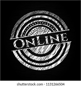Online with chalkboard texture