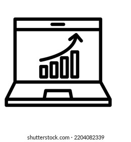 Gráfico en línea Iconos del vector de contorno negrita que pueden modificar fácilmente

