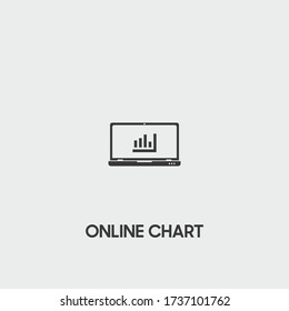 online chart icon. online chart vector on gray background