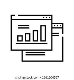 Online chart line icon, concept sign, outline vector illustration, linear symbol.