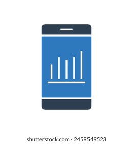 Online Chart Report Icon - Mobile Icon