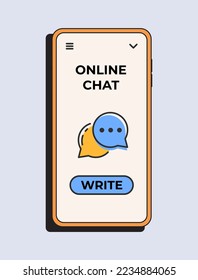 Online chat app. Message notification. Vector illustration concept