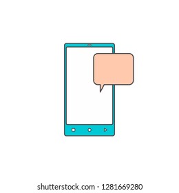 online chat application hand phone flat icon vector art