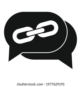 Online chat backlink strategy icon. Simple illustration of online chat backlink strategy vector icon for web design isolated on white background