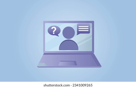 Online Chat.on blue background.Vector Design Illustration.