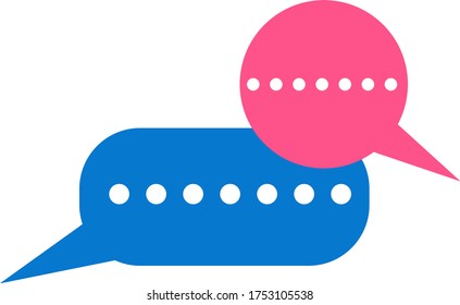 Online chat bubble, illustration, vector on white background