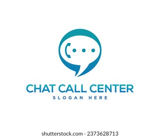 Online Chat and Call Logo Icon Design Vector Illustration.
