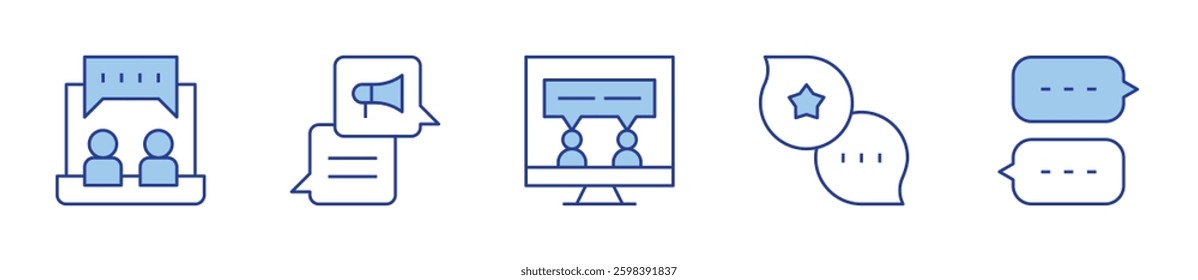 online chat, chat, chatting. Chat Icon vector illustration. Line Duotone style. Editable stroke.