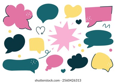 Online chat clouds. Bubbles hand drawn big set. icon set. vector isolated on white background