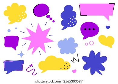 Online chat clouds. Bubbles hand drawn big set. icon set. vector isolated on white background