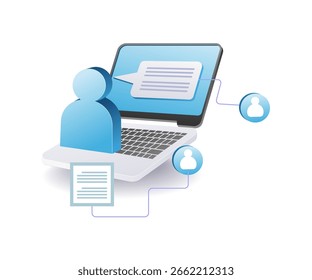Online chat communication with computer