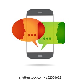 Online chat concept. Vector illustration. Online communication. Chat notification. Speech bubbles. Flat style. User interface.