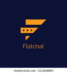 Online chat F lettering chat box logo vector template 
