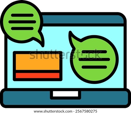 Online Chat Filled Style Icon Design