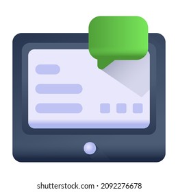 Online chat flat icon is visually perfect 
