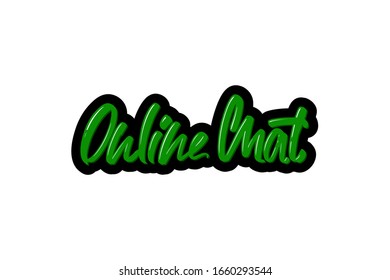 Online Chat hand drawn modern brush lettering text. Vector illustration logo for print and advertising