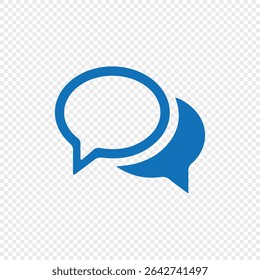 Ícone de Bate-papo Online. Ícone de Mensagem de Bate-papo Azul em Plano de Fundo Transparente