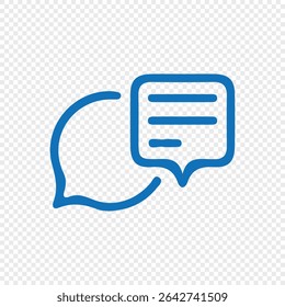 Online Chat Icon . Blue Chat Message Icon on Transparent Background