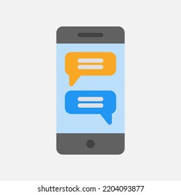 Online-Chat-Icon flach über Kommunikation, Verwendung für Website-Mobil-App-Präsentation