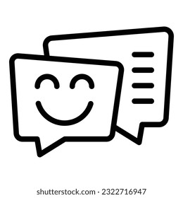 Online chat icon outline vector. Social review. Business help